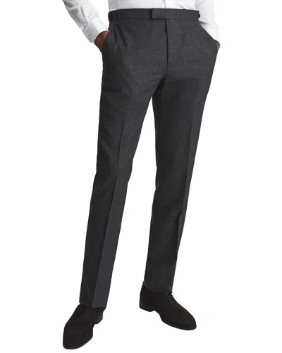 Reiss Dunn Wool Cross Fleck Texture Trouser In Black