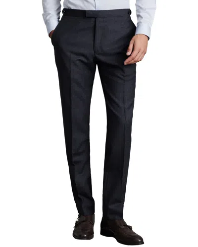 Reiss Hatch Wool-blend Formal Trouser In Black