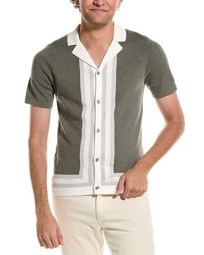 Reiss Durban Cuban Collar Shirt In Green