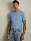 Reiss Dusty Blue Bless Cotton-jersey Crew Neck T-shirt