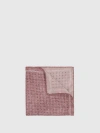 Shop Reiss Dusty Pink Reversible Silk Pocket Square