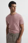Reiss T-shirt Mit Rundhalsausschnitt In Dusty Rose