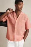 Reiss Dusty Rose Organza Twin-pocket Oversize Shirt