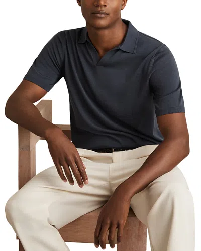 Reiss Dutchie Regular Fit Knit Merino Wool Polo In Gray