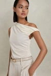 Reiss Ivory Dylan Ruched Off-the-shoulder Top