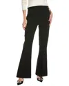 Reiss Womens Black Claude Pinched-seam Flared-leg High-rise Stretch-woven Trousers In Black