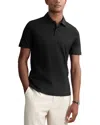 Reiss Earl Airwater Cotton Polo Shirt In Black