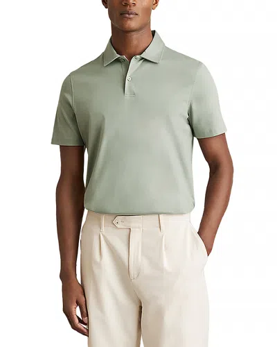 Reiss Earl Airwater Finish Polo Shirt In Green
