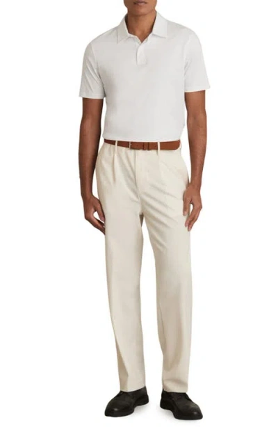 Reiss Earl Solid Cotton Polo In Neutral