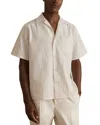 Reiss Easton Seersucker Cuban Shirt In White