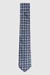 Reiss Eclipse Blue Silk Foulard Medallion Print Tie
