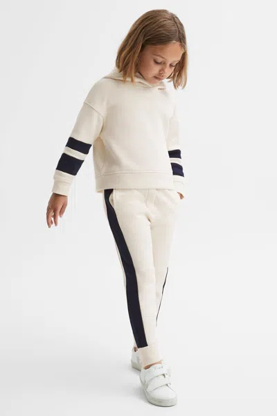Reiss Ecru 13-14 Yrs Cotton Blend Colourblock Hoodie And Joggers Set In Ecru