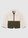Reiss Ecru 13-14 Yrs Quilted Borg Jacket In Pink