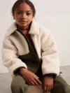 Reiss Ecru 13-14 Yrs Quilted Borg Jacket In Nude