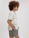 Reiss Ecru 9-13 Yrs Sketch Design Cuban Collar Shirt