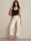 Reiss Ecru Colour-block Straight-leg Jeans
