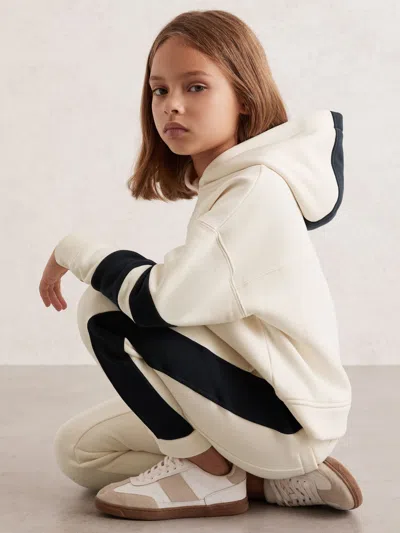 Reiss Ecru Cotton-blend Joggers And Hoodie Set In Sand