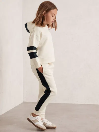 Reiss Kids' Ecru Cotton-blend Joggers And Hoodie Set In White