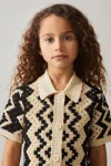 Reiss Ecru Cotton-blend Patterned Crochet Dress