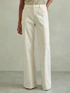 Reiss Ecru Flared Front Seam Jeans In Neutral