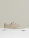 Reiss Ecru Leather Elasticated-lace Trainers In Neutral