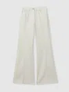 Reiss Ecru Petite Flared Front Seam Jeans In Gold