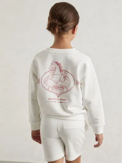 Reiss Ecru Pony Club Sweatshirt And Shorts Set In White