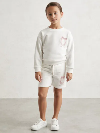 Reiss Ecru Pony Club Sweatshirt And Shorts Set In Sand