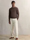 Reiss Ecru Relaxed-fit Twill Drawstring Trousers In Brown