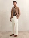 Reiss Ecru Tapered Drawstring Tailored Trousers In Sand