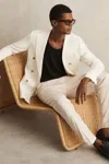 Reiss Ecru Tapered Turn-up Trousers