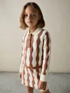 Reiss Ecru Zig 9-13 Yrs Zig-zag Knit Collared Dress