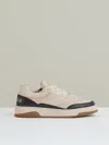 Reiss Ecru/charcoal Panelled Leather Trainers