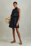 Reiss Eden Popover Waist Dress In Navy