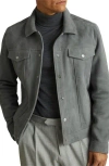 Reiss Sky Blue Eden Suede Trucker Jacket