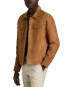 Reiss Mens Tobacco Brown Eden Four-pocket Suede Jacket In Tabacco Brown