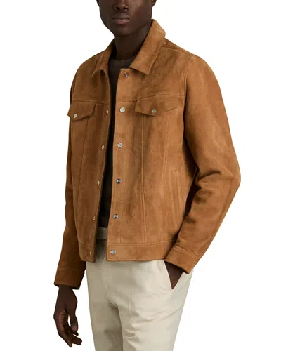 REISS EDEN SUEDE PRESS STUD JACKET