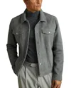 Reiss Sky Blue Eden Suede Trucker Jacket In Sky Blue