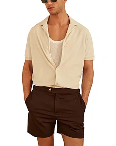 Reiss Eden Toweling Regular Fit Button Front Shirt In Off White
