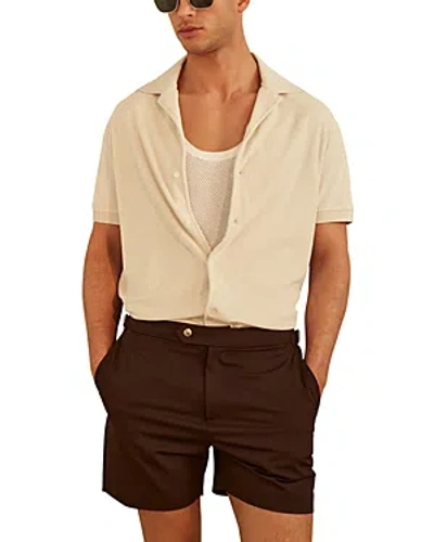 Reiss Eden Toweling Regular Fit Button Front Shirt In Neutral