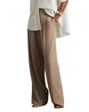 Reiss Eden Wide Leg Trousers In Mink Neutral