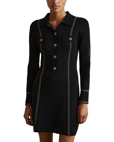 Reiss Edena Utility Knitted Dress In Black