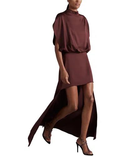 Reiss Edine High Low Dress In Burgundy