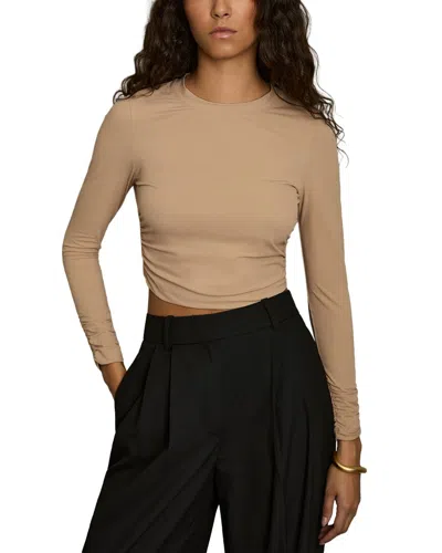 Reiss Edith Crop Seamless Top In Brown