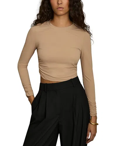 Reiss Edith Crop Seamless Top In Sand