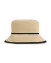 Reiss Edith Stripe Straw Bucket Hat In Natural