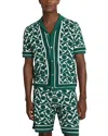 Reiss Edmonds Short Sleeve Cuban Toweling Shirt In Green/white