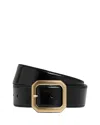 Reiss Edna Edged Buckle Belt In Black