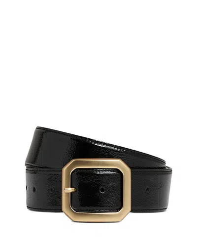 Reiss Edna Edged Buckle Belt In Black