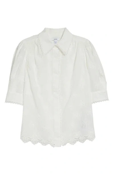 Reiss Edwina Floral Embroidered Button-up Shirt In White